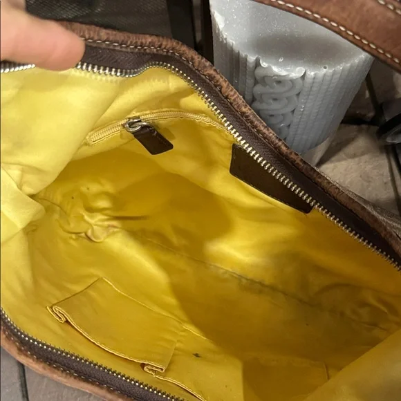 Coach Brown and Cream Signature Stripe Shoulder Bag and crossbody - Picture 9 of 14